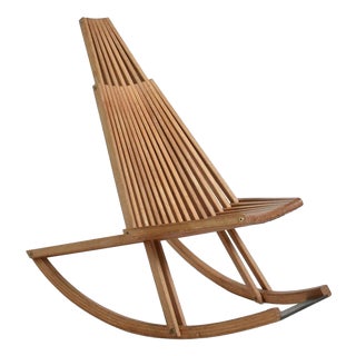 Vintage Wooden Rocking Chair, 1980s For Sale