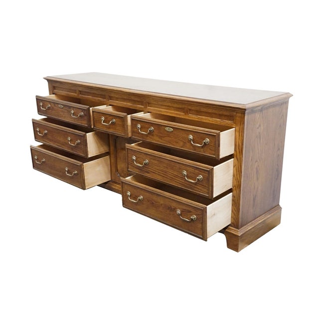 Brown Bassett Furniture Solid Walnut Early American 72" Triple Door Dresser 260-2060-247 For Sale - Image 8 of 15