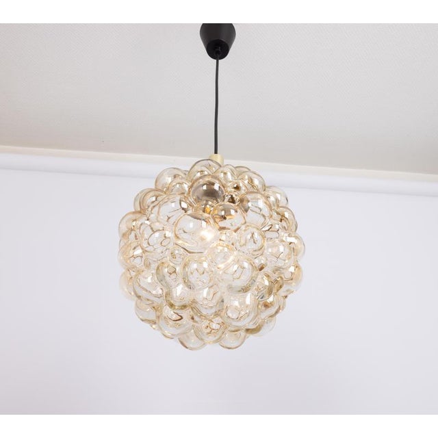 1970s Large Amber Bubble Glass Pendant by Helena Tynell for Limburg, Germany, 1970s For Sale - Image 5 of 12