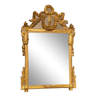 Louis XVI Period Gilt Wood and Polychrome Provincial Mirror For Sale