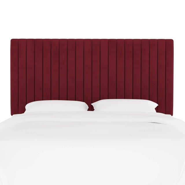 Transitional Margaux Headboard in Berry Classic Velvet, Full For Sale - Image 3 of 6