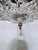 Mid-Century Modern Vintage Basket Chandelier With Textured Chrome and Crystal Chain For Sale - Image 3 of 9