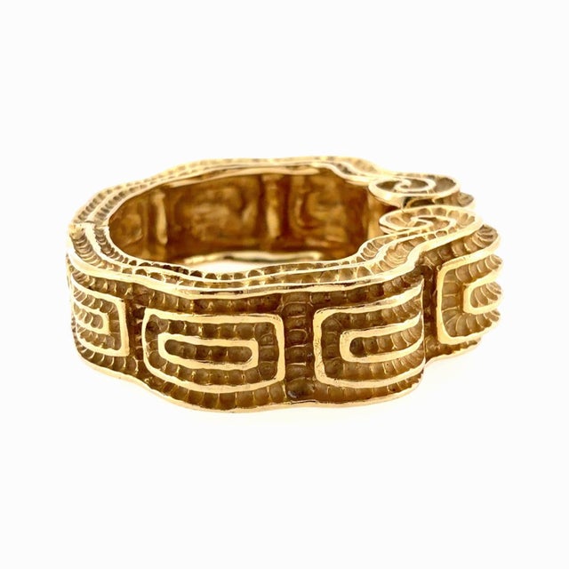 Robert Wander for WINC Creations Etruscan style 18k yellow gold large sculpted swirl design bracelet. Robert Wander, a...