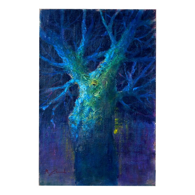 Renato Criscuolo, Blue Tree, 2008, Oil on Canvas For Sale
