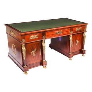 Antique 20th Century Empire French Ormolu Mounted Desk, 1930s For Sale