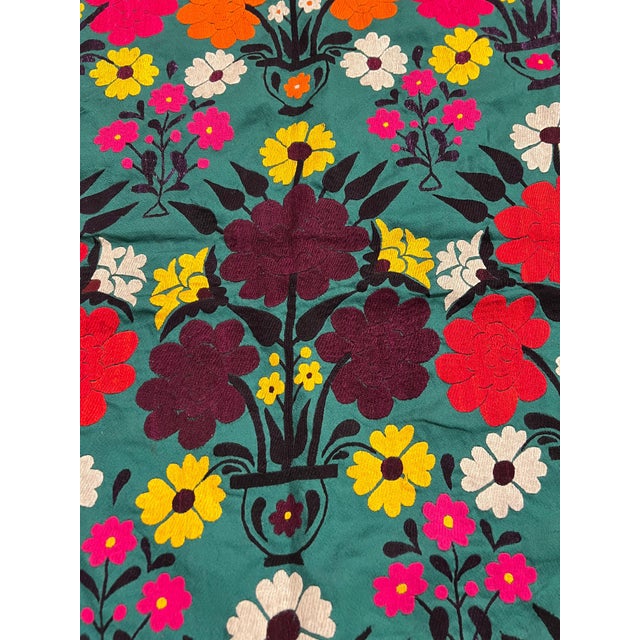 Late 20th Century Suzani Style Textile, Colorful and Floral Print For Sale - Image 11 of 18