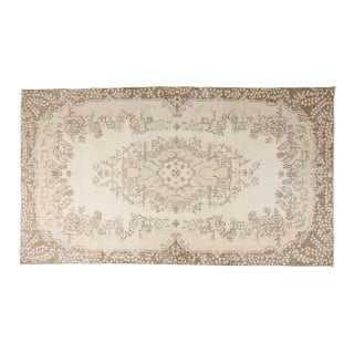 Mid 20th Century Cream and Sandy Tan Area Rug For Sale