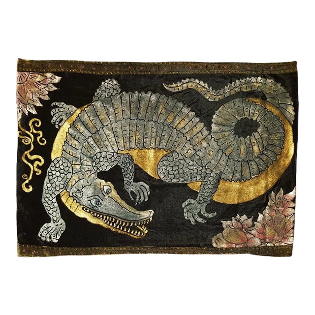 Alligator Silk Velvet Pillow For Sale