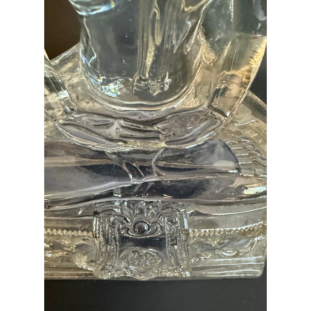 1970s Lucite Buddha Figure on Lotus Throne Pedestal For Sale - Image 9 of 13