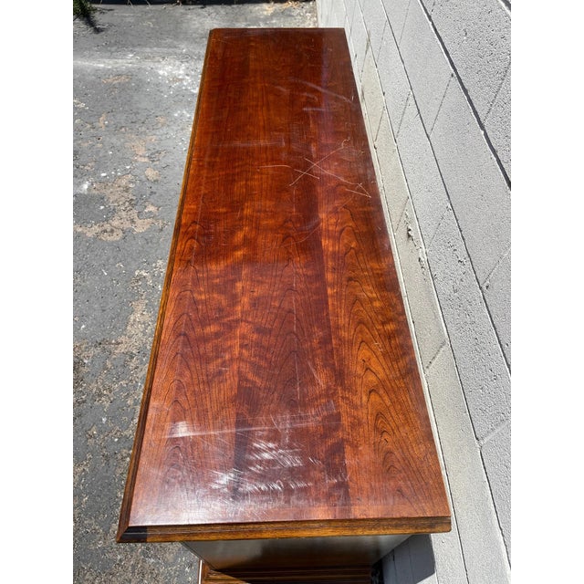 Vintage Wood Sideboard Buffet Console Table Sprague Carleton Storage For Sale In Los Angeles - Image 6 of 10