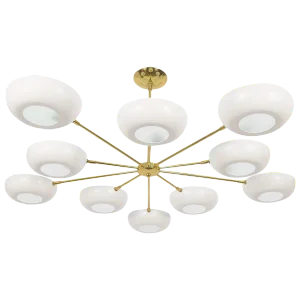 Stilnovo Style White Enameled Sputnik Chandelier