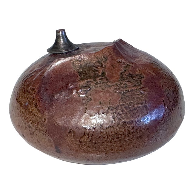 Sculptural Studio Ceramic Art Oil Lamp from Aage Würtz, Denmark, 1970s For Sale