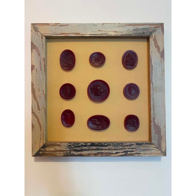 Wax Italian Wax Intaglios in 1880s Pine Frame For Sale - Image 7 of 10