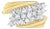 Diagonal Three Row Cocktail Diamond Ring 1.50cttw 14k Yellow Gold, Size 9 For Sale