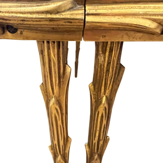 Mid-Century Baguès Bronze Doré Palmier Tripartite Coffee Table, Circa 1950 For Sale - Image 10 of 16