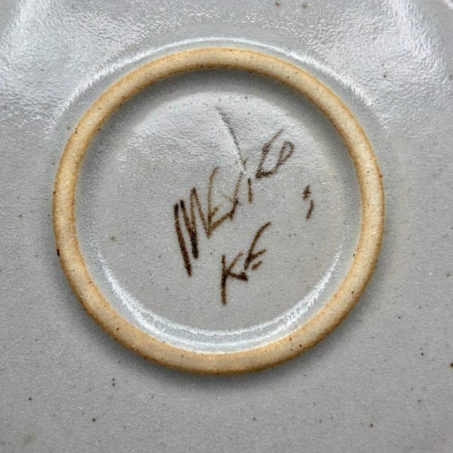 Vintage Ken Edwards Tonala Mexico Blue Bird Hand-Painted Pottery Plate For Sale - Image 4 of 4