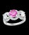 1 Ct Round Pink Sapphire & 1.5 Ct Diamond 18 Karat White Gold Ring, Estate For Sale - Image 16 of 18