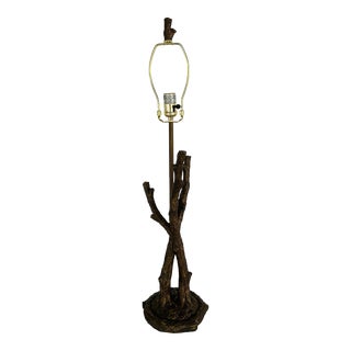Currey & Company Antique Gold Finished Tree Branch Table Lamp For Sale