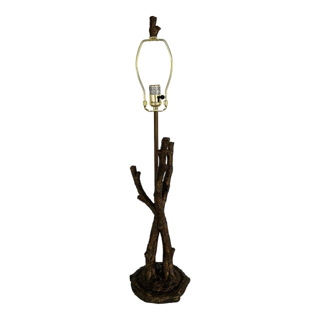 Currey & Company Antique Gold Finished Tree Branch Table Lamp For Sale