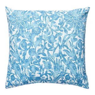 The House of Scalamandré Bali Floral Outdoor Pillow, Caribe For Sale