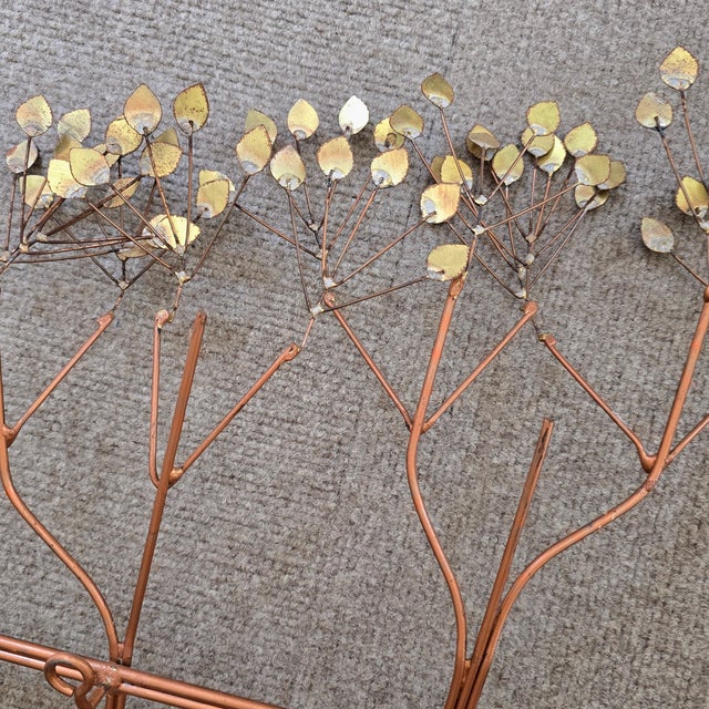 Mid-Century Organic Modern Curtis Jeré Brass Tree Wall Sculpture, 57" For Sale - Image 6 of 18