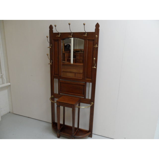 Antique Oak Standing Coat Rack, 1890s For Sale - Image 9 of 10