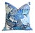 Chinoiserie Blue & White Dragon & Floral Feather/Down Pillow 18” Square For Sale - Image 4 of 5