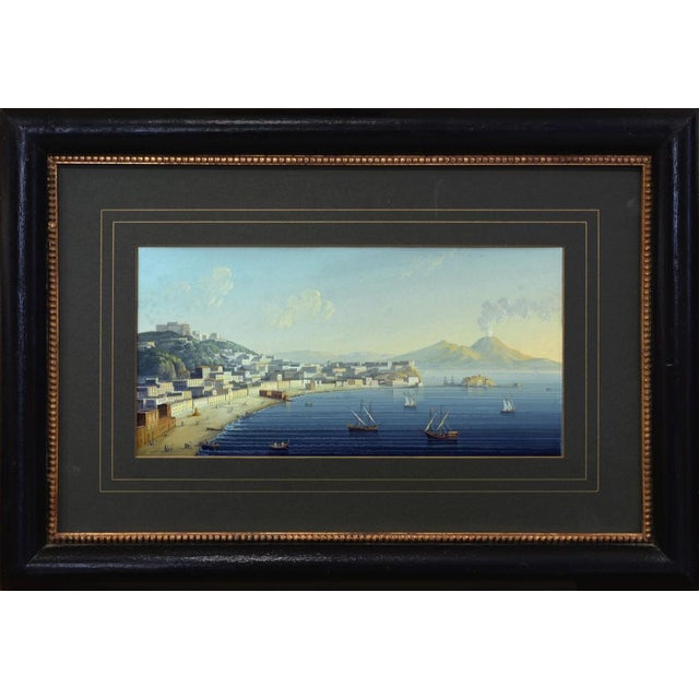 Bay of Naples, Gouache, Framed For Sale - Image 6 of 7