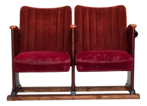 Danish Velour Theater Armchairs, 1950s, Set of 2