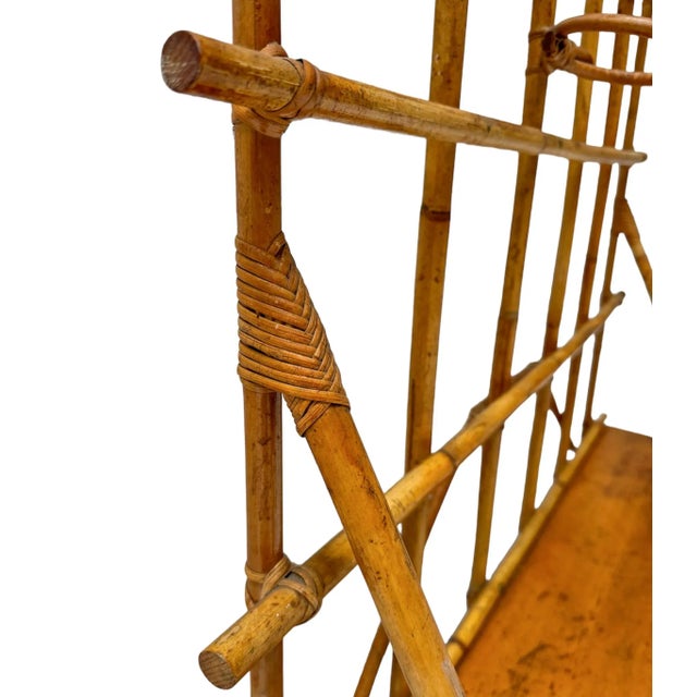 Vintage Bamboo and Rattan Plant Stand or Room Divider by Fa. Rotan, 1950s For Sale - Image 10 of 13