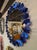 Gorgeous modern Italian Murano glass butterfly mirror in cobalt blue. Perfect for today's modern designs. 39" diameter