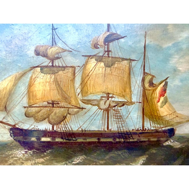 Mid-Century Maritime Oil Painting by B. James For Sale In Atlanta - Image 6 of 16