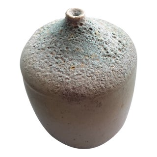 Vintage Lava Glaze Vase Weed Pot Studio Pottery For Sale