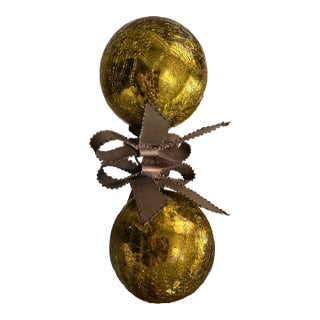 Set of 13 Kugel / Kugel Style Mercury Glass Ornaments in Silver, Gold, and Red For Sale