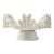 Luxe Carved Marble Ruffle Bowl on Pedestal 12" For Sale