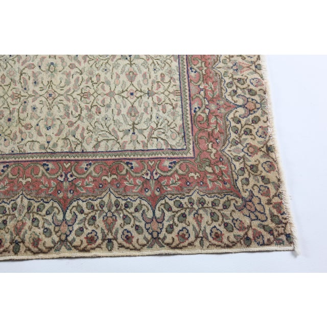 Vintage Kayseri Hand-Knotted Wool on Cotton Rug With Traditional Floral Motifs -4' 9'' X 6' 9'' For Sale - Image 10 of 13