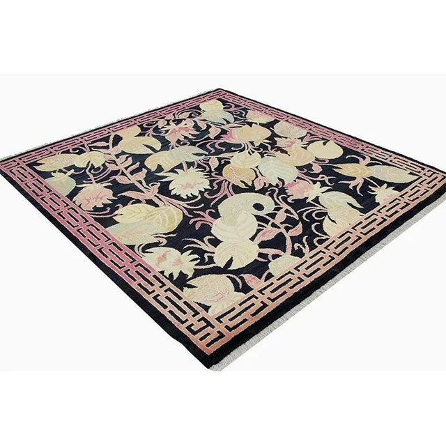 Textile Handwoven Persian Gabbeh Area Rug 6'9" X 7'2" For Sale - Image 7 of 10