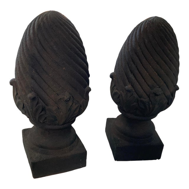 Large 1980s Granite Color Finial / Statuary - A Pair For Sale