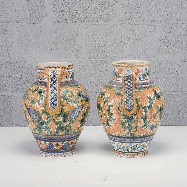 Ceramic Vases from Deruta, Mid-20th Century, Set of 2 For Sale - Image 7 of 18