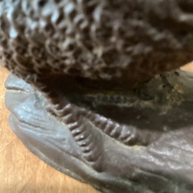 Metal Vintage Heavy Rusted Cast Iron Quail Sculpture For Sale - Image 7 of 12