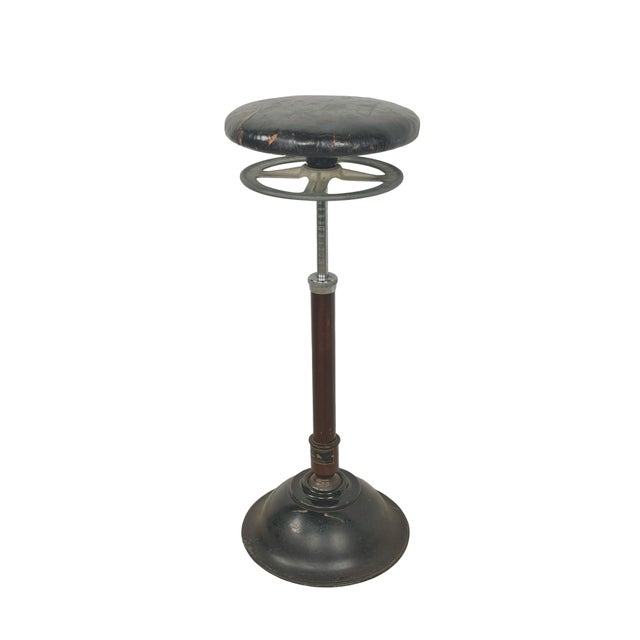 1930s Ritter Model C Adjustable Dental Operating Stool With Footrest For Sale - Image 9 of 18