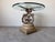 Contemporary Vintage Wrought Iron & Concrete Pedestal Outdoor Dining Table With Glass Top For Sale - Image 3 of 12