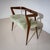 Light and elegant bench with an upholstered seat and slender frame. The tapered legs are fitted with brass sabots, and a...