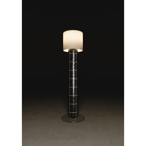 Gold Large Navazi Floor Lamp in Ceramic with Linen and Frosted Glass by Svitanok For Sale - Image 8 of 10