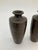 Vintage Japanese Silver Inlaid Bamboo Design Bronze Vase Set of 2 Meiji Period For Sale - Image 16 of 17
