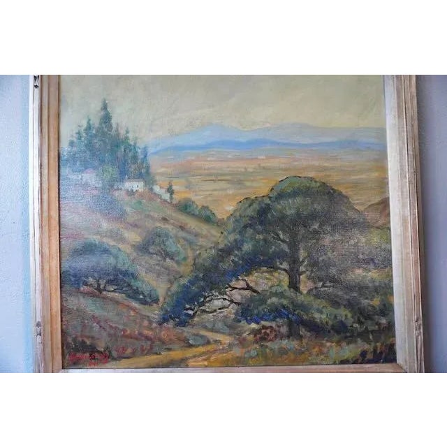 1930s Henry Lovins - Misty Weather, San Fernando Valley - Oil on Canvas For Sale - Image 4 of 7