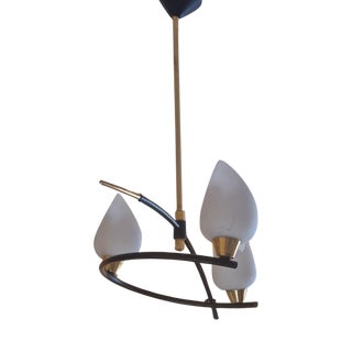 Mid-Century French 3-Light Chandelier attributed to Maison Arlus, 1950s For Sale