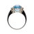 Mid 20th Century 18k White Gold Aquamarine and Diamond Ring Vintage For Sale - Image 5 of 11