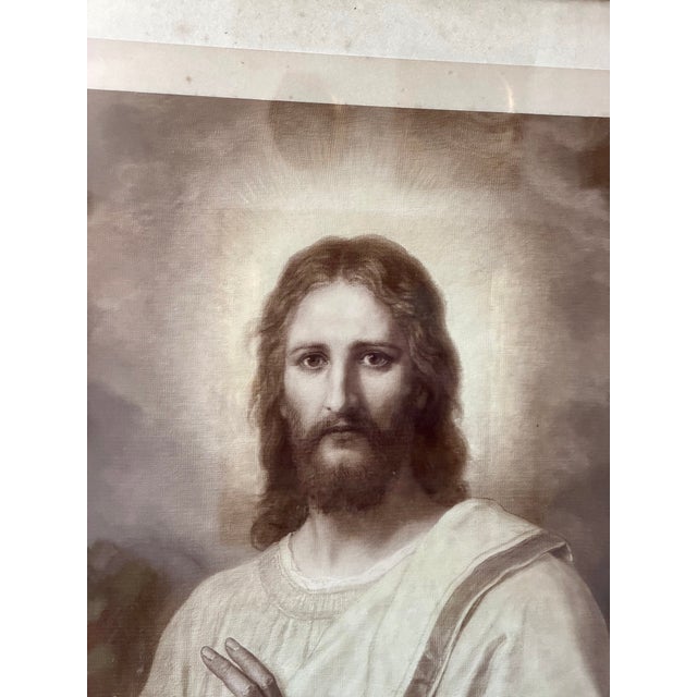 Antique Heinrich Hofmann “Christ” Religious Print in Gilt Faux Bois Frame, C. 1895 For Sale - Image 11 of 13