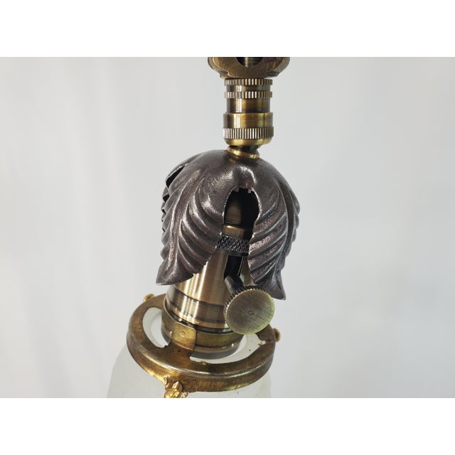 Antique Art Deco Uranium Slag Glass Bridge Arm Floor Lamp - 1920s For Sale - Image 11 of 13